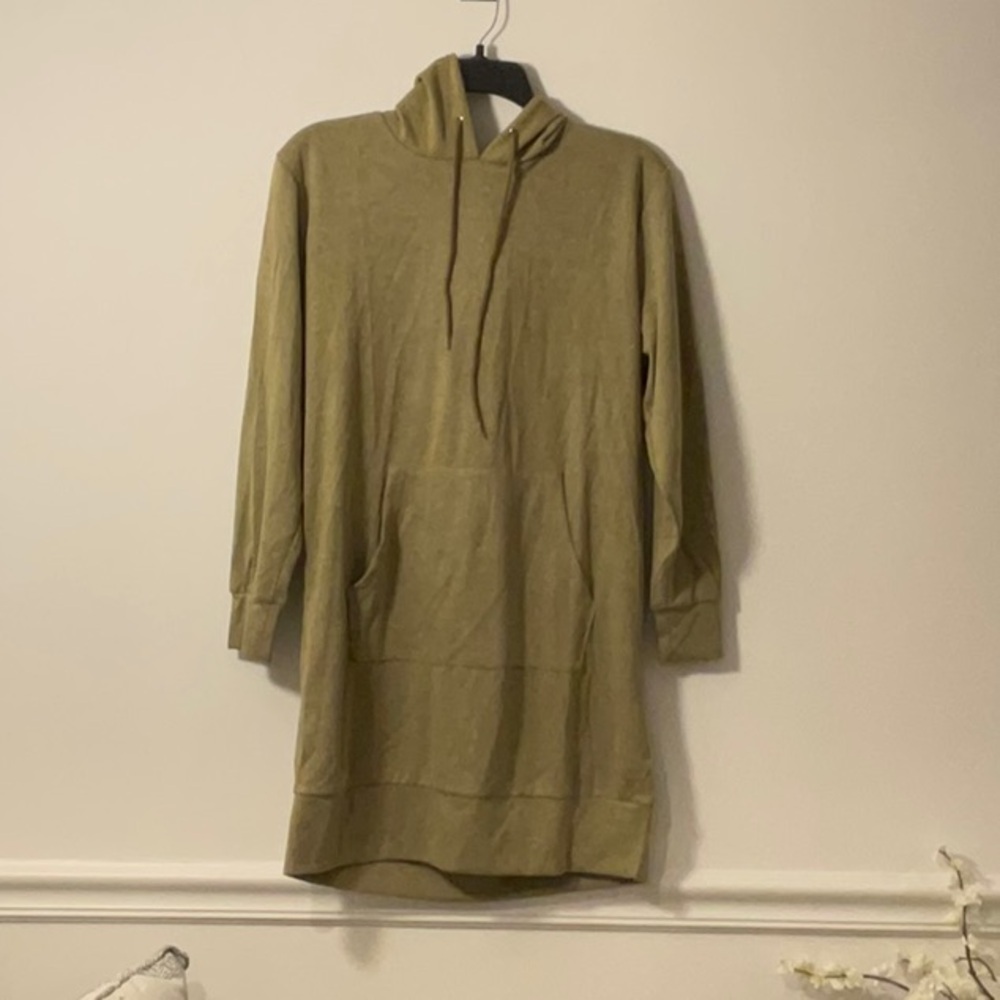 White Mark Khaki Hoodie Dress